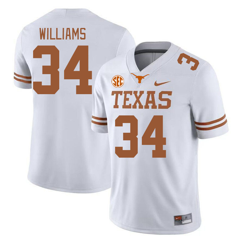 # 34 Ricky Williams Texas Longhorns Jerseys Football Stitched-White